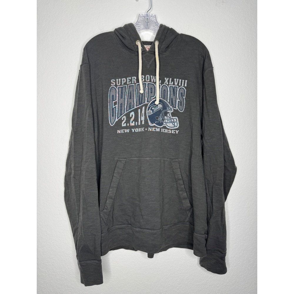 47 Brand Seattle Seahawks NFL Super Bowl XLVIII Champions Gray Hoodie Mens XXL - Picture 1 of 7